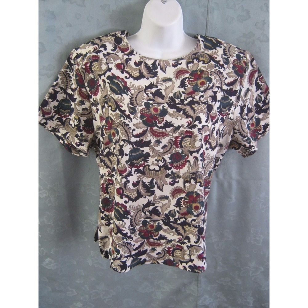 80's Ship'N Shore Collarless Career Shell Blouse Size 14